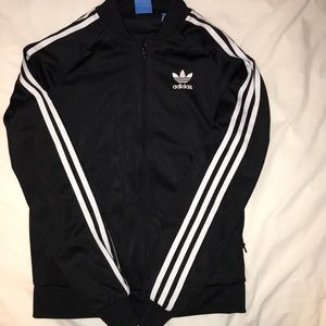 Adidas crew neck black zip up